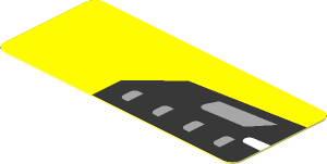Sticker  0.8 x  1.9 with Black Headlamp on Yellow Background Right