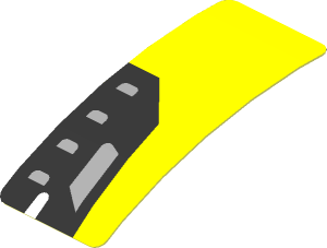 Sticker  0.8 x  1.9 with Black Headlamp on Yellow Background Right (Formed)
