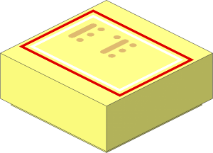 Tile  1 x  1 with White Lines and Tan Dots Pattern