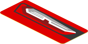 Sticker  0.8 x  1.9 with Taillamp on Red Background Right (Needs work)