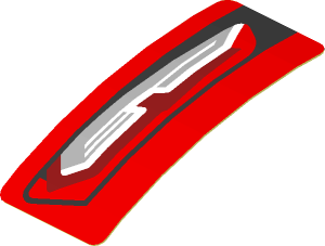 Sticker  0.8 x  1.9 with Taillamp on Red Background Right (Formed) (Needs work)