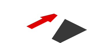 ~Sticker  0.8 x  1.9 with Red Arrow and Black Triangle on White Background Left - Fourth Face