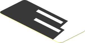 Sticker  0.8 x  1.9 with Headlight on Black and White Background Right