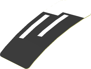 Sticker  0.8 x  1.9 with Headlight on Black and White Background Right (Formed)