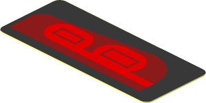 Sticker  0.8 x  1.9 with Red Taillamp on Black Background Left