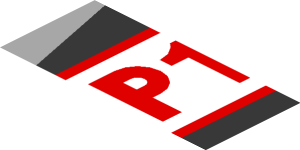 ~Sticker  0.8 x  1.9 with Red "P1" and Grey Triangle on Black Background Left - Second Face