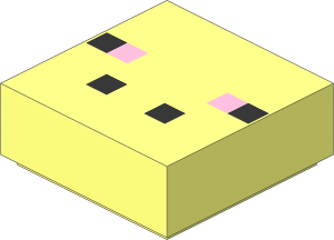 Tile  1 x  1 with Minecraft Micro Mob Pig Face Pattern