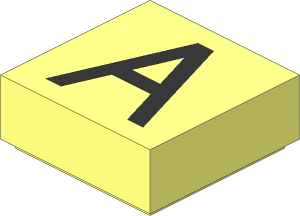 Tile  1 x  1 with Silver "A" Pattern