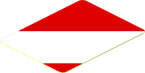 Sticker  1.7 x  1.3 Red/White Diagonal Stripes Right Up