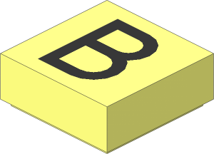 Tile  1 x  1 with Silver "B" Pattern
