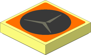 Tile  2 x  2 with Mercedes-Benz Logo on Orange Sticker