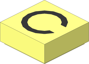 Tile  1 x  1 with Silver "C" Pattern