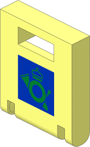 Container Box  2 x  2 x  2 Door with Metallic Gold Mail Logo (1998) on Blue Pattern