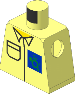 Minifig Torso with Blue Mail Logo (1998) and Pocket Pattern