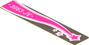 Sticker  0.8 x  4.0 with "3063-JV" and Magenta Shooting Star, Right
