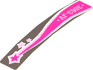 Sticker  0.8 x  4.0 with "3063-JV" and Magenta Shooting Star, Right (Formed)