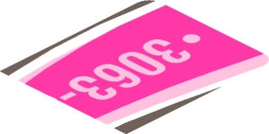 ~Sticker  0.8 x  4.0 with "3063-JV" and Magenta Shooting Star, Right - First Face