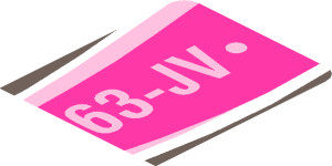 ~Sticker  0.8 x  4.0 with "3063-JV" and Magenta Shooting Star, Left - First Face