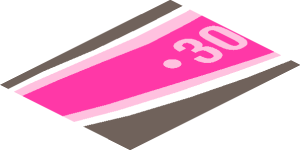 ~Sticker  0.8 x  4.0 with "3063-JV" and Magenta Shooting Star, Left - First Face