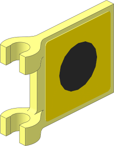 Flag  2 x  2 with Red Circle with Black Disc on Yellow Sticker