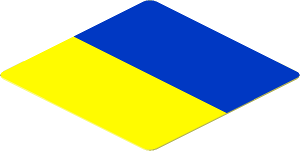 Sticker  1.8 x  1.8 with Blue and Yellow Rectangle