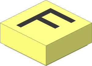 Tile  1 x  1 with Silver "F" Pattern