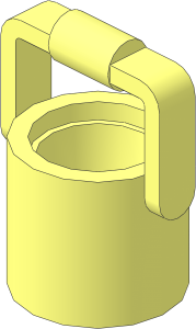 Bucket  1 x  1 x  1 Cylindrical with Raised Handle