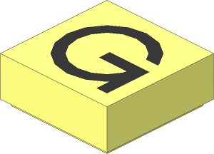Tile  1 x  1 with Silver "G" Pattern