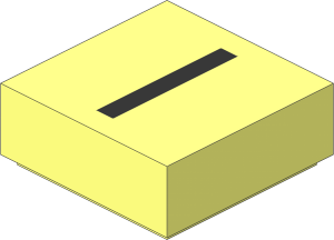 Tile  1 x  1 with Silver "I" Pattern