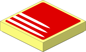 Tile  2 x  2 with White Stripes on Red Background Sticker