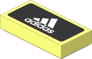 Tile  1 x  2 with White Adidas Logo on Black Background Sticker