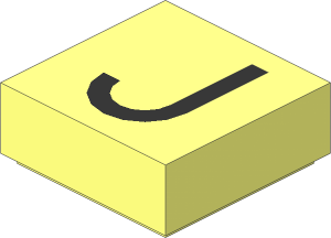 Tile  1 x  1 with Silver "J" Pattern