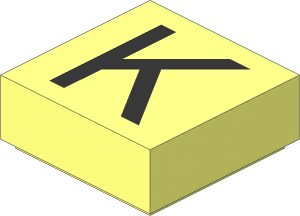 Tile  1 x  1 with Silver "K" Pattern