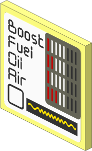 Roadsign Clip-on  2 x  2 Square with Indicators on White Background Sticker