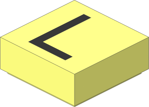 Tile  1 x  1 with Silver "L" Pattern