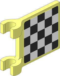 Flag  2 x  2 with Black and White Squares Sticker on Both Sides