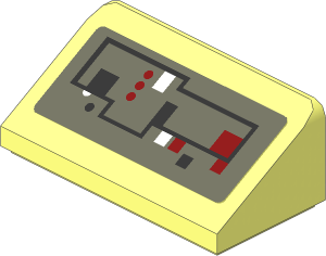 Slope Brick 31  1 x  2 x  0.667 with Buttons and Circuitry Sticker