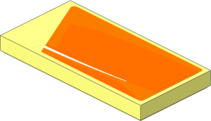 Tile  2 x  4 with Grey and White Archs on Orange Background Left Sticker
