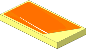 Tile  2 x  4 with Grey and White Archs on Orange Background Right Sticker