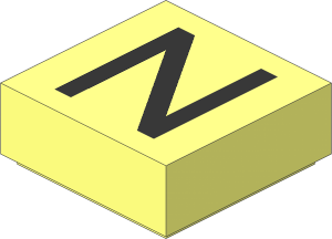Tile  1 x  1 with Silver "N" Pattern