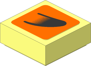 Tile  1 x  1 with Black Air Vent on Orange Background Left Sticker