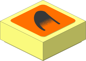 Tile  1 x  1 with Black Air Vent on Orange Background Right Sticker