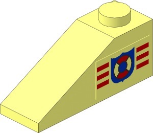 Slope Brick 33  3 x  1 with Coastguard Logo Left Sticker