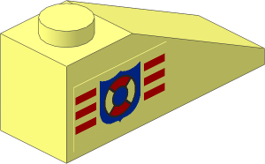 Slope Brick 33  3 x  1 with Coastguard Logo Right Sticker