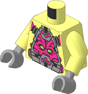 Minifig Torso with Arms and Hands with Kraang and Control Harness (2013) Pattern