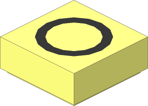 Tile  1 x  1 with Silver "O" Pattern