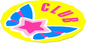 Sticker  1.8 x  1.8 Round with "CLUB" and Magenta Star on Butterfly Wings