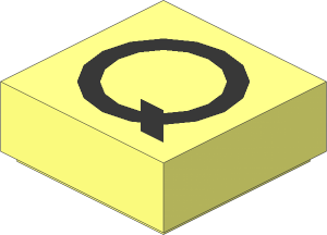 Tile  1 x  1 with Silver "Q" Pattern