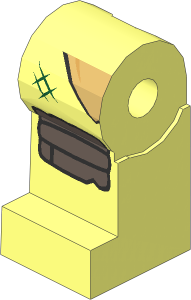 Minifig Leg Right with Turtle Shell, Dark Brown Knee Pad and Dark Green Scratches Pattern