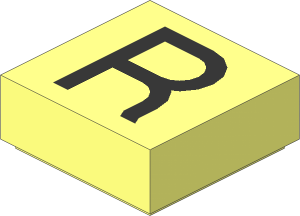 Tile  1 x  1 with Silver "R" Pattern